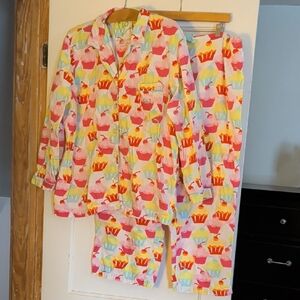 Victoria's Secret Cupcake Print Pajama Set - Pink, Yellow, Blue, Red, Blue